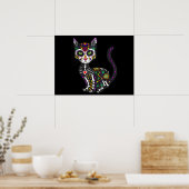 Zuckerschädel mexikanische Katze Halloween des Tot Poster (Küche)