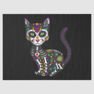 Zuckerschädel mexikanische Katze Halloween des Tot Seidenpapier