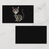 Zuckerschädel mexikanische Katze Halloween des Tot Visitenkarte (Vorne/Hinten)