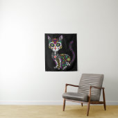 Zuckerschädel mexikanische Katze Halloween des Tot Wandteppich (Beispiel)