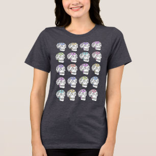 Zuckerschädel mit Blume Tri-Blend Shirt