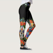 Zuckerschädel mit Blumen Leggings (Rechts)