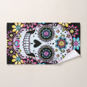 Zuckerschädel mit bunten Blume Badhandtuch Set (Handtuch)