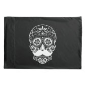 Zuckerschädel mit Mustache Kissenbezug (Rückseite)