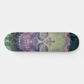 Zuckerschädel mit Regenbogenfarben, Herzen Skateboard (Horizontal)