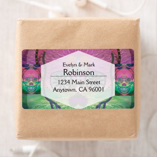 Zuckerschädel mit regenbogenfarbenem Hintergrund (Insitu)