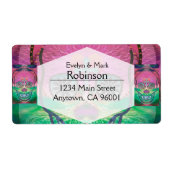 Zuckerschädel mit regenbogenfarbenem Hintergrund (Vorne)