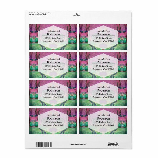 Zuckerschädel mit regenbogenfarbenem Hintergrund (Vorne)