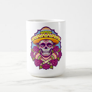 Zuckerschädel mit Sombrero   Dia De Los Muertos Kaffeetasse