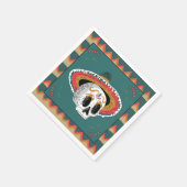 Zuckerschädel mit Sombrero Serviette (Ecke)