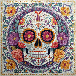 Zuckerschädel-Mosaik-Totentag Keramikfliese