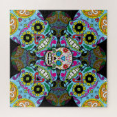 Zuckerschädel-Muster Puzzle (Horizontal)