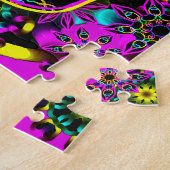 Zuckerschädel-Neon-Rosa Puzzle (Seite)