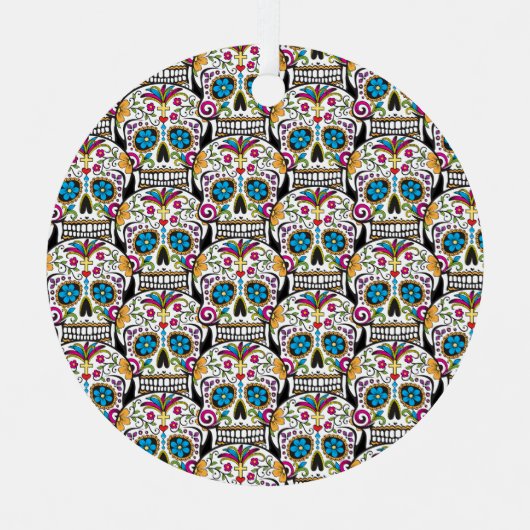 Zuckerschädel Ornament Aus Metall (Vorderseite)