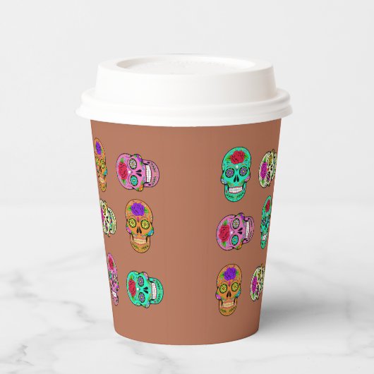 Zuckerschädel Pappbecher (Links)