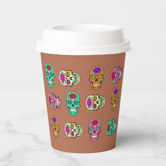 Zuckerschädel Pappbecher (Rückseite)