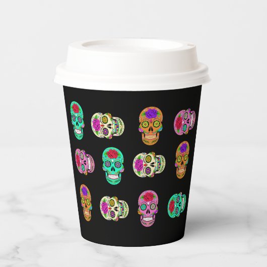 Zuckerschädel Pappbecher (Vorderseite)