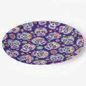 Zuckerschädel Pappteller (Schrägansicht)