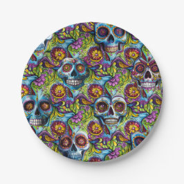 Zuckerschädel Pappteller