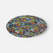 Zuckerschädel Pappteller (Schrägansicht)