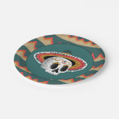 Zuckerschädel Pappteller (Schrägansicht)