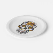 Zuckerschädel Pappteller (Schrägansicht)