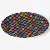 Zuckerschädel Pappteller (Schrägansicht)