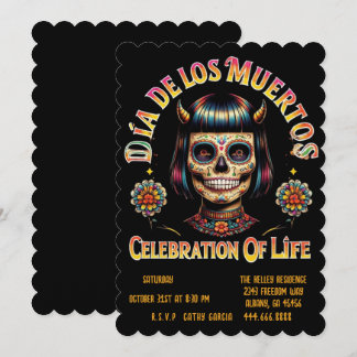 Zuckerschädel-Party-Einladung - Dia De Los Muerto Einladung