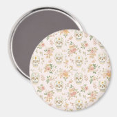 Zuckerschädel Pfirsichblüten Magnet (Vorderseite/Rückseite)