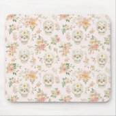 Zuckerschädel Pfirsichblüten Mousepad (Vorne)