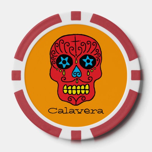 Zuckerschädel Pokerchips (Vorderseite)