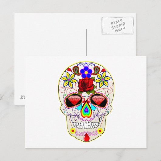 Zuckerschädel Postkarte (Vorne/Hinten)