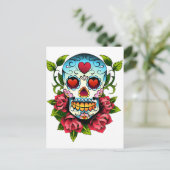 Zuckerschädel Postkarte (Stehend Vorderseite)