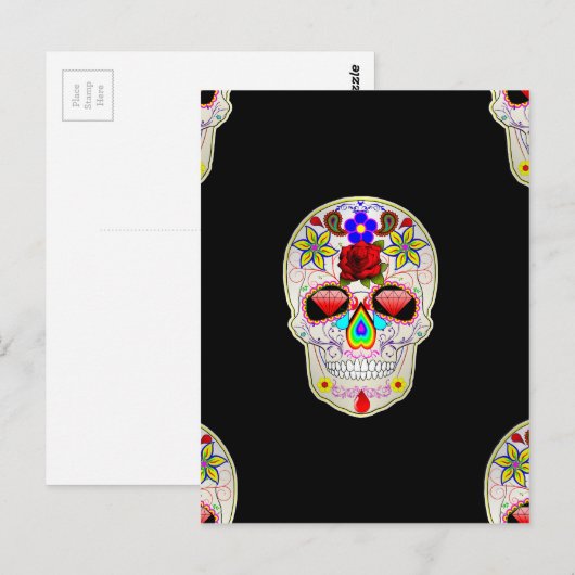 Zuckerschädel Postkarte (Vorne/Hinten)