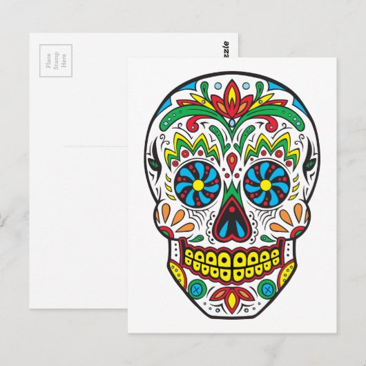 Zuckerschädel Postkarte (Vorne/Hinten)