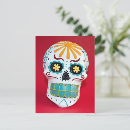 Zuckerschädel Postkarte (Stehend Vorderseite)