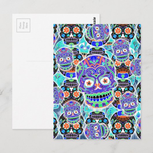 Zuckerschädel Postkarte (Vorne/Hinten)