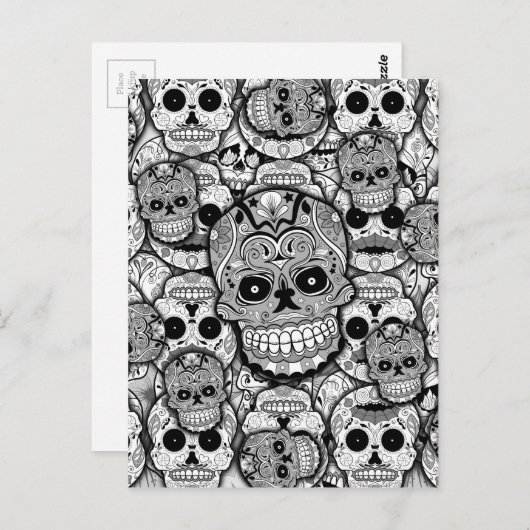 Zuckerschädel Postkarte (Vorne/Hinten)