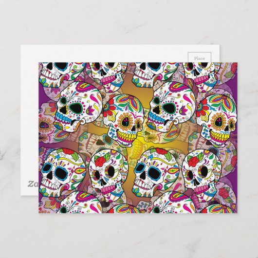 Zuckerschädel Postkarte (Vorne/Hinten)