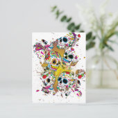 Zuckerschädel Postkarte (Stehend Vorderseite)