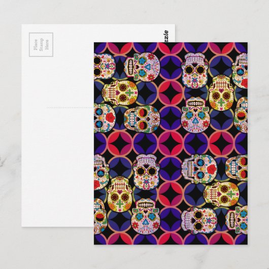 Zuckerschädel Postkarte (Vorne/Hinten)