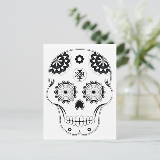 Zuckerschädel Postkarte (Stehend Vorderseite)