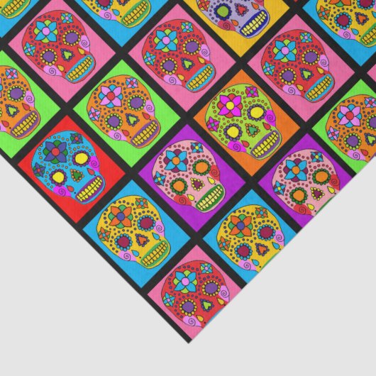 Zuckerschädel-Quadrate Seidenpapier (Detail)