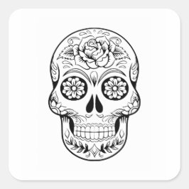 Zuckerschädel Quadratischer Aufkleber