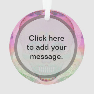 Zuckerschädel-Regenbogen-Herz-Baum des Leben-Tages Ornament