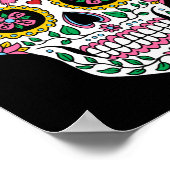 Zuckerschädel Rosa Ribbon Calavera Brustkrebs Poster (Ecke)