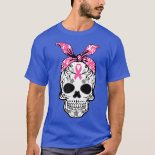 Zuckerschädel Rosa Ribbon Calavera Brustkrebs T-Shirt