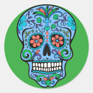 Zuckerschädel Runder Aufkleber