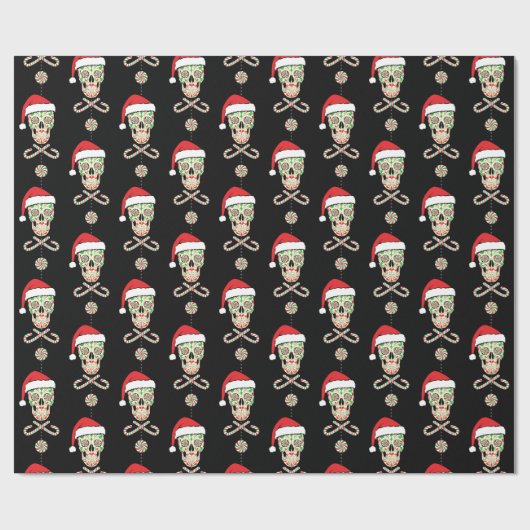 Zuckerschädel-Sankt-Muster Geschenkpapier (Flach)