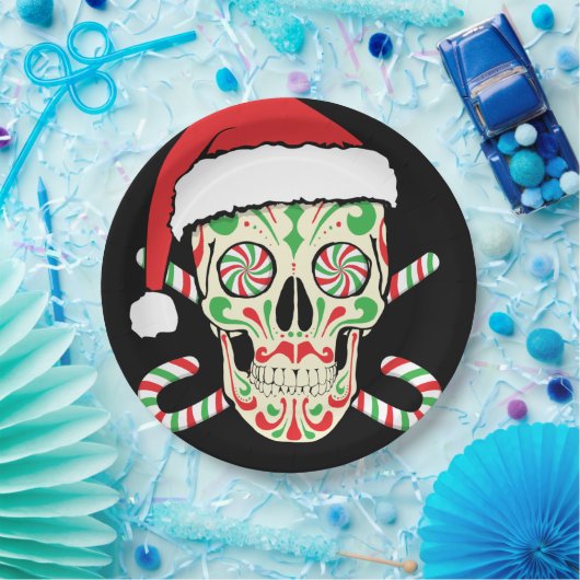 Zuckerschädel Sankt Pappteller (Party)